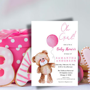 "Minimalist 'Oh Girl!" Inbjudan till babyvisningsp