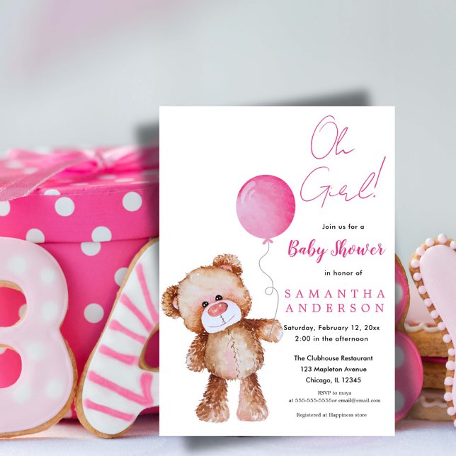 "Minimalist 'Oh Girl!" Inbjudan till babyvisningsp (Skapare uppladdad)
