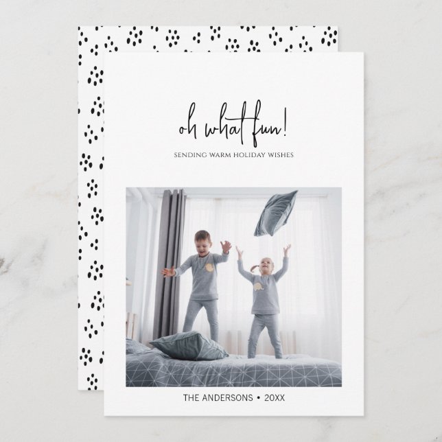 Minimalist Oh What Roligt jul Julkort (Fram/baksida)