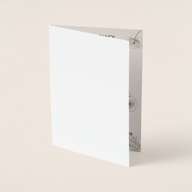 Minimalist Olive Green & Cream Wedding Invitation  Folierat Kort (Framsida)