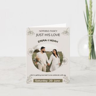 Minimalist Olive Green & Cream Wedding Invitation  Inbjudan