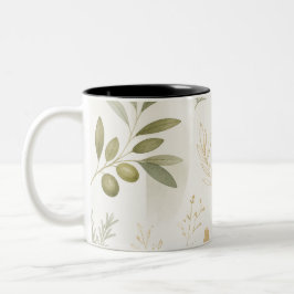 Minimalist Olive & Rosemary Botanical Mug Två-Tonad Mugg