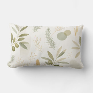 Minimalist Olive & Rosemary Botanical Pillow Lumbarkudde