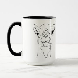 Minimalist One Line Camel Face Mug – Modern Contin Mugg