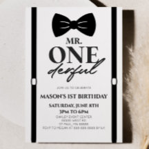 Minimalist ONEderful Bowtie 1 födelsedag Party