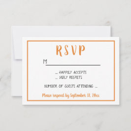 Minimalist orange höstbröllopsfest RSVP OSA Kort