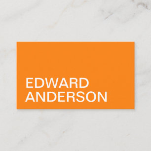 Minimalist orange modern djärv visitkort