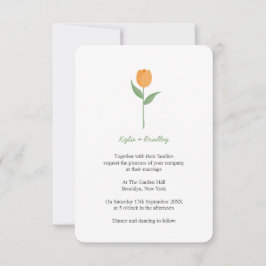 Minimalist Orange Tulip Inbjudningar