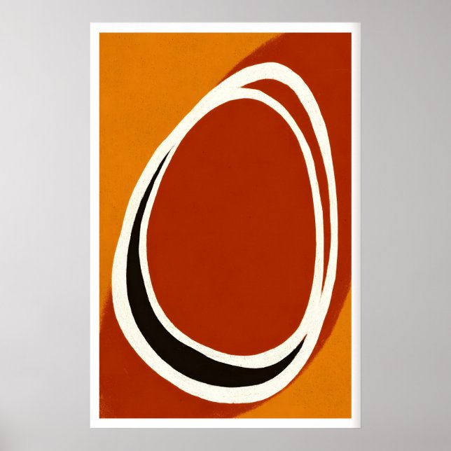 Minimalist Oval Wall Art, Bold Line Work, Negative Poster (Framsidan)