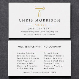 Minimalist Painter White Gold Modern Visitkort