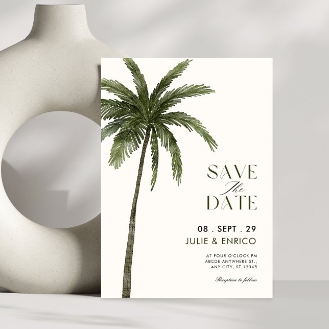 Minimalist palm tree wedding  spara datumet (Skapare uppladdad)