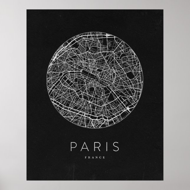 Minimalist Paris City Karta Poster (Framsidan)