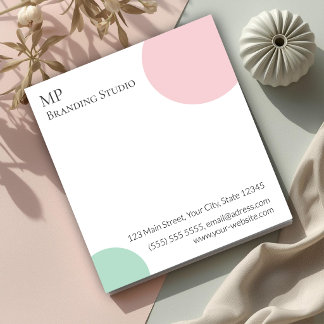 Minimalist Pastel Branding Design Anteckningsblock
