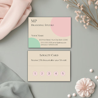 Minimalist Pastel Branding Design Lojalitetskort