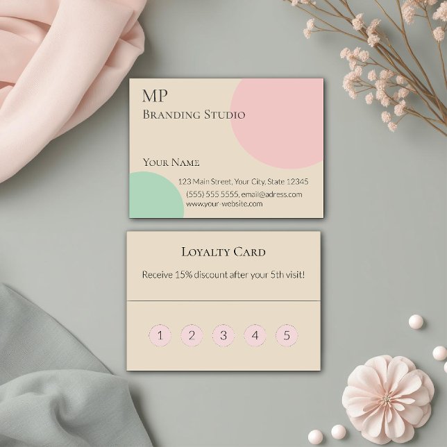 Minimalist Pastel Branding Design Lojalitetskort (Skapare uppladdad)