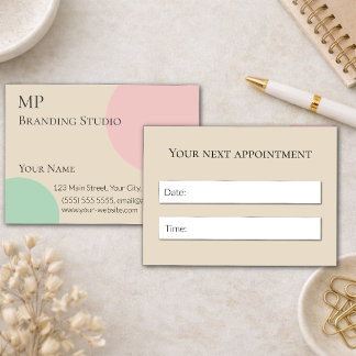 Minimalist Pastel Branding Design Tidsbeställning Kort