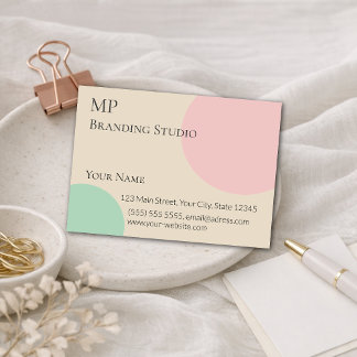 Minimalist Pastel Branding Design Visitkort
