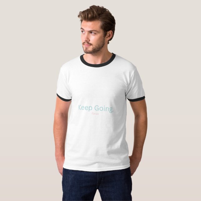 Minimalist Pastel Motivational Quote – Keep Going. T Shirt (Hel framsida)