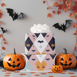 Minimalist Pastel Rosa Ghost & Pumpkin Halloween Presentpapper