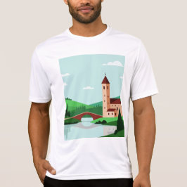 Minimalist pastoral landscape t shirt