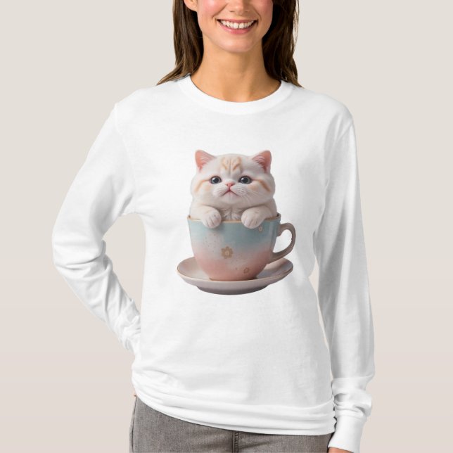 "Minimalist Paw Print Cat T-Shirt – Trendy Aesthet (Framsida)