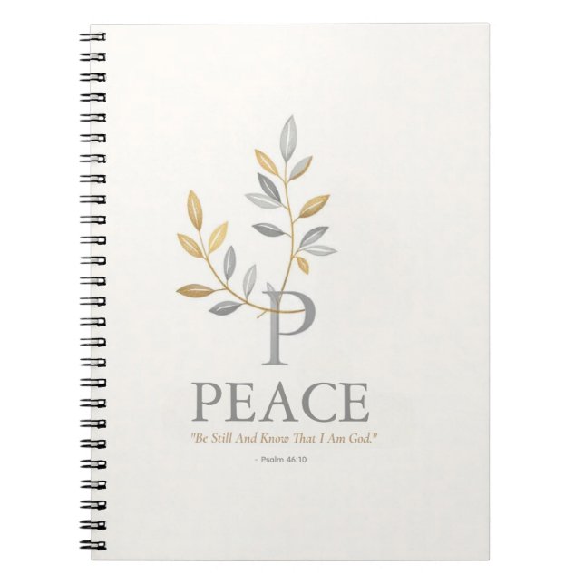 Minimalist "Peace" Journal with Gold Foil Botanica Anteckningsbok (Framsidan)