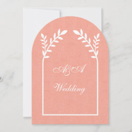 Minimalist Peach and White Arch Wedding  Inbjudningar
