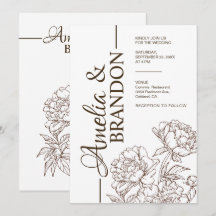 Minimalist Peony Wedding Invitation Luxury