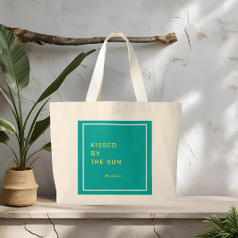 Minimalist Personalized Kissed by the Sun Tote Bag Jumbo Tygkasse
