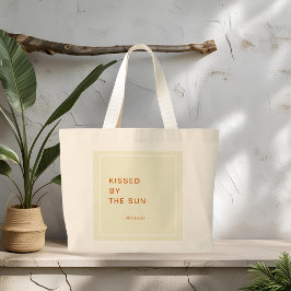 Minimalist Personalized Kissed by the Sun Tote Bag Jumbo Tygkasse