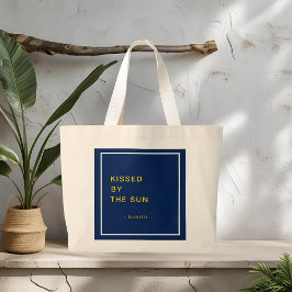 Minimalist Personalized Kissed by the Sun Tote Bag Jumbo Tygkasse