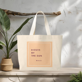 Minimalist Personalized Kissed by the Sun Tote Bag Jumbo Tygkasse