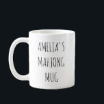 Minimalist Personalized Mahjong Name Design Simple Kaffemugg<br><div class="desc">This minimalist mahjong design features clean, handwritten lettering that feels modern and personal. Add any name to create a fun piece for game nights, mahjong groups, or thoughtful gifting. Its simple black-and-white style makes it versatile and easy to pair with any décor or personality. A great pick for mahjong lovers...</div>