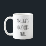 Minimalist Personalized Mahjong Name Design Simple Kaffemugg<br><div class="desc">This minimalist mahjong design features clean, handwritten lettering that feels modern and personal. Add any name to create a fun piece for game nights, mahjong groups, or thoughtful gifting. Its simple black-and-white style makes it versatile and easy to pair with any décor or personality. A great pick for mahjong lovers...</div>