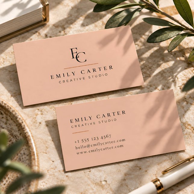 Minimalist Personalized Monogram Modern Visitkort (Skapare uppladdad)