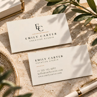 Minimalist Personalized Monogram Modern Visitkort