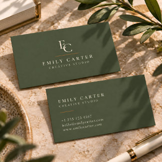 Minimalist Personalized Monogram Modern Visitkort