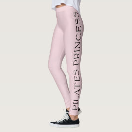 Minimalist Personalized Pink Pilates Princess Leggings