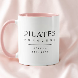Minimalist Personalized Pink Pilates Princess Mugg