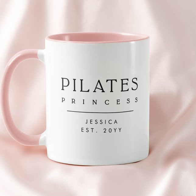Minimalist Personalized Pink Pilates Princess Mugg (Minimalist Personalized Pink Pilates Princess Mug)