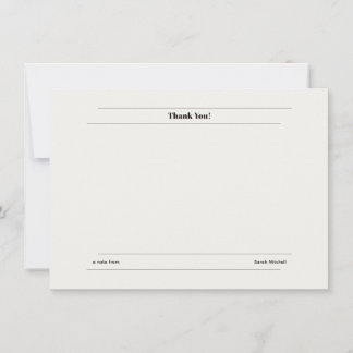 Minimalist Personalized Thank You Card Anteckningskort