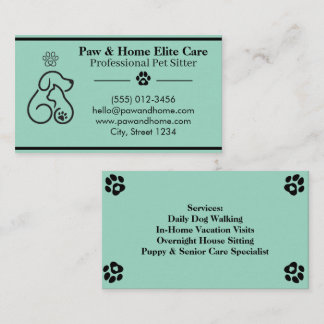 Minimalist Pet Sitter Business Card | Professional Visitkort