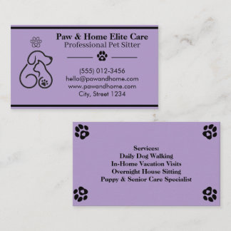 Minimalist Pet Sitter Business Card | Professional Visitkort