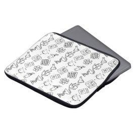 Minimalist Pharmacy Icon Pattern Laptop Sleeve