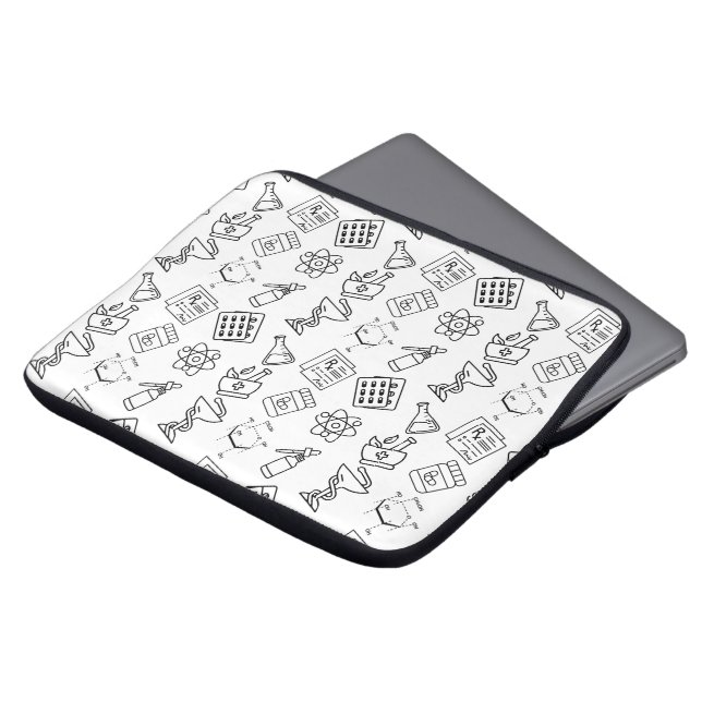 Minimalist Pharmacy Icon Pattern Laptop Sleeve (Framsida topp)