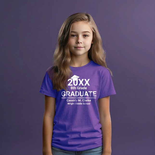Minimalist Photo 8th Grade Graduation T Shirt (Skapare uppladdad)