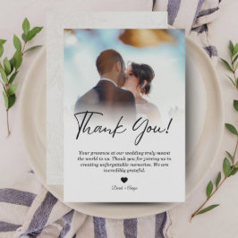 Minimalist Photo Collage Wedding Thank You Card Tack Kort