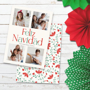 Minimalist Photo Feliz Navidad Colorful Kort