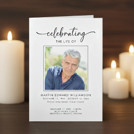 Minimalist Photo Funeral Order of Service Obituary Program