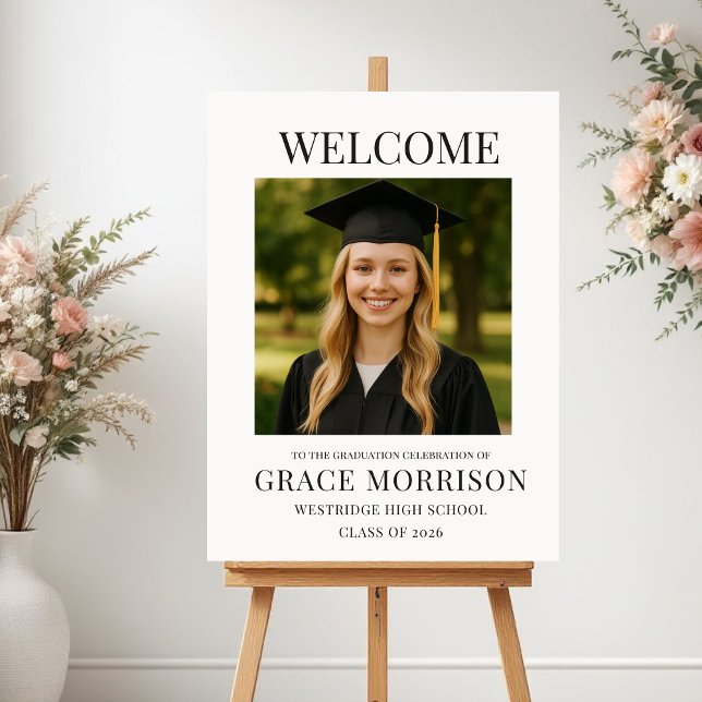 Minimalist Photo Graduation Welcome Sign Poster (Skapare uppladdad)